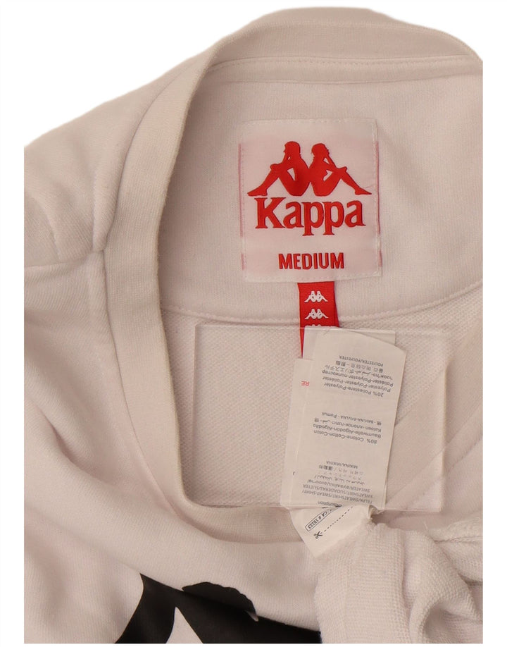 KAPPA Sweat-Shirt Graphique Homme Blanc Moyen Coton