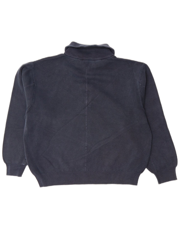 Zara Pull ample à col polo pour homme Bleu marine moyen Coton