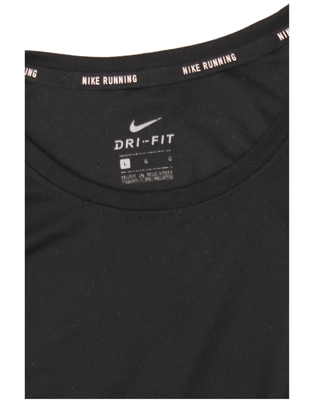 Nike Haut Dri Fit à manches longues pour femme UK 14 Large Noir Polyester