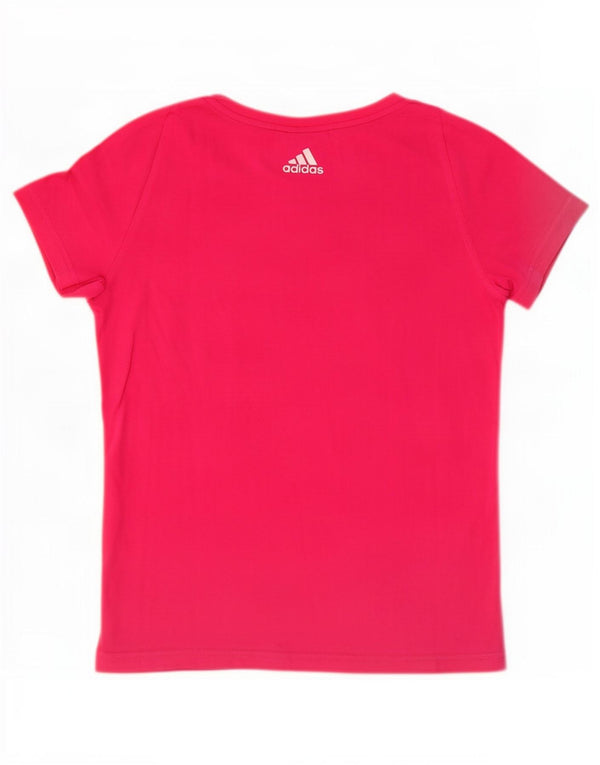 Adidas T-shirt graphique pour femme UK 4/6 XS Rose Coton