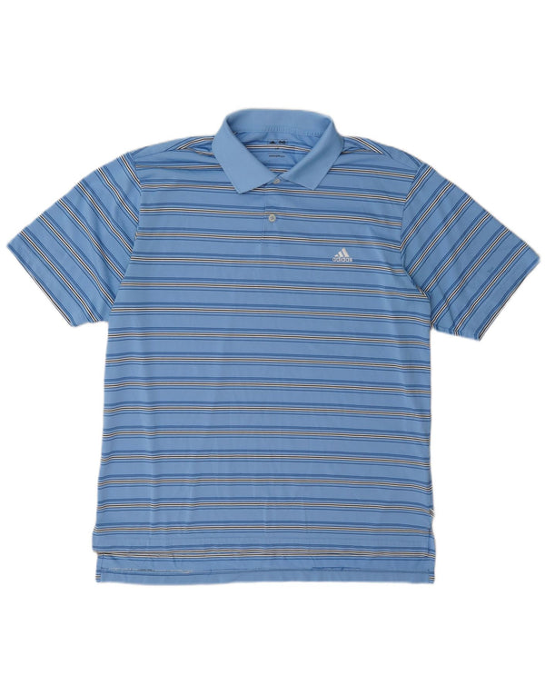 Adidas Polo Homme Grand Bleu Rayé Polyester