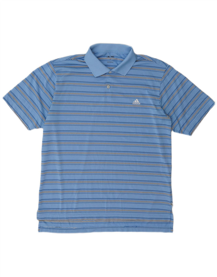 Adidas Polo Homme Grand Bleu Rayé Polyester