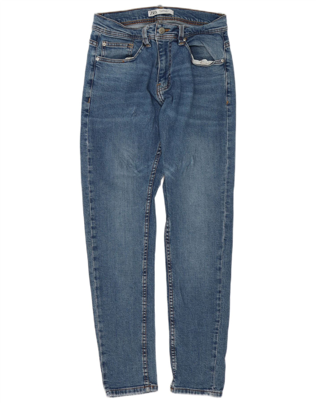 Zara Jean Slim Homme EU 40 Moyen W31 L30 Bleu Coton