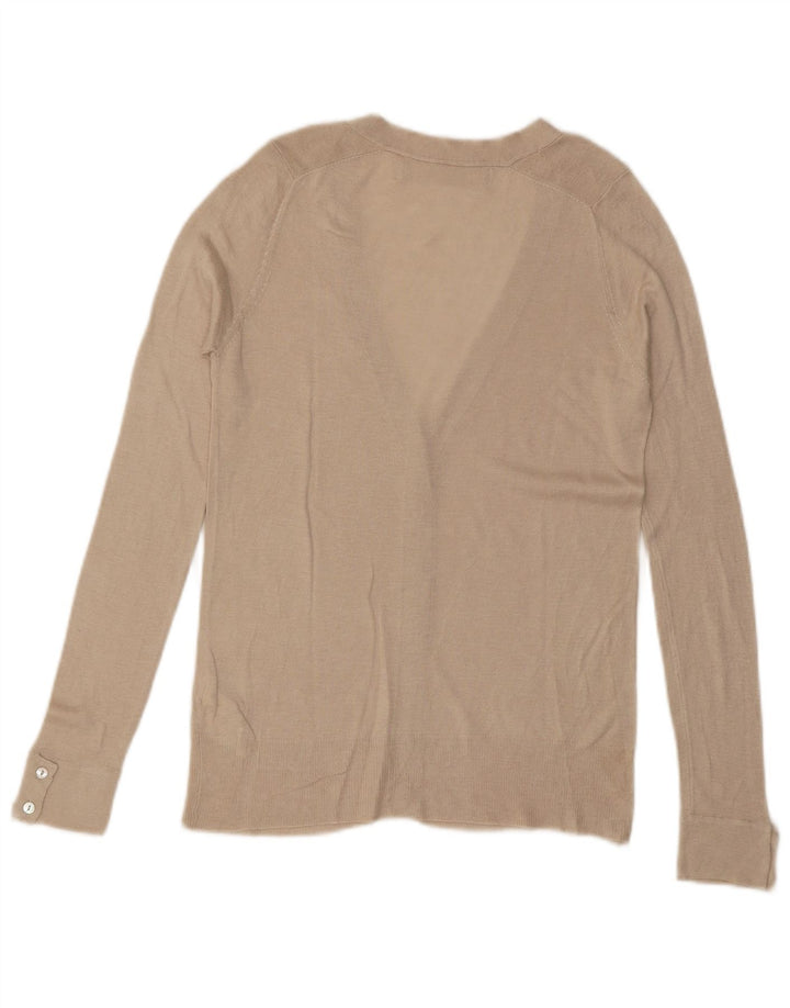 ZARA Cardigan Femme Pull UK 10 Petit Viscose Blanc Cassé