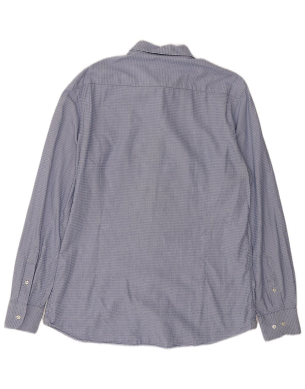 MASSIMO DUTTI Chemise Homme Large Bleu Rayure Coton