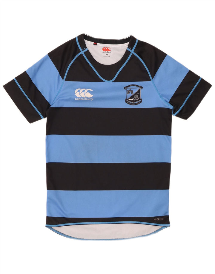 CANTERBURY T-Shirt Homme Top XS Bleu Rayé Polyester