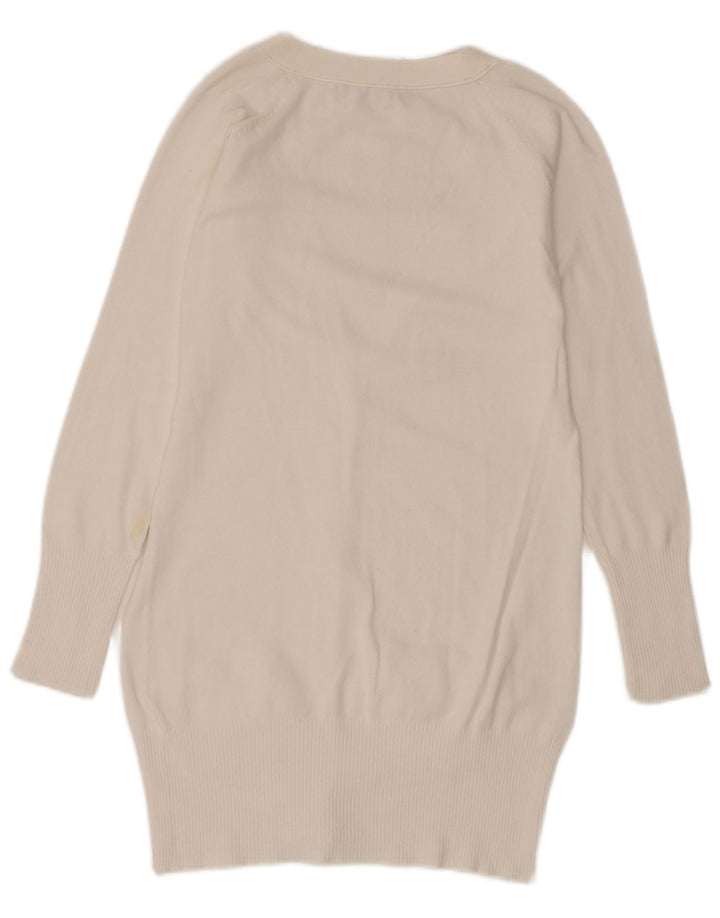 Zara Cardigan long pour femme en coton blanc moyen UK 12