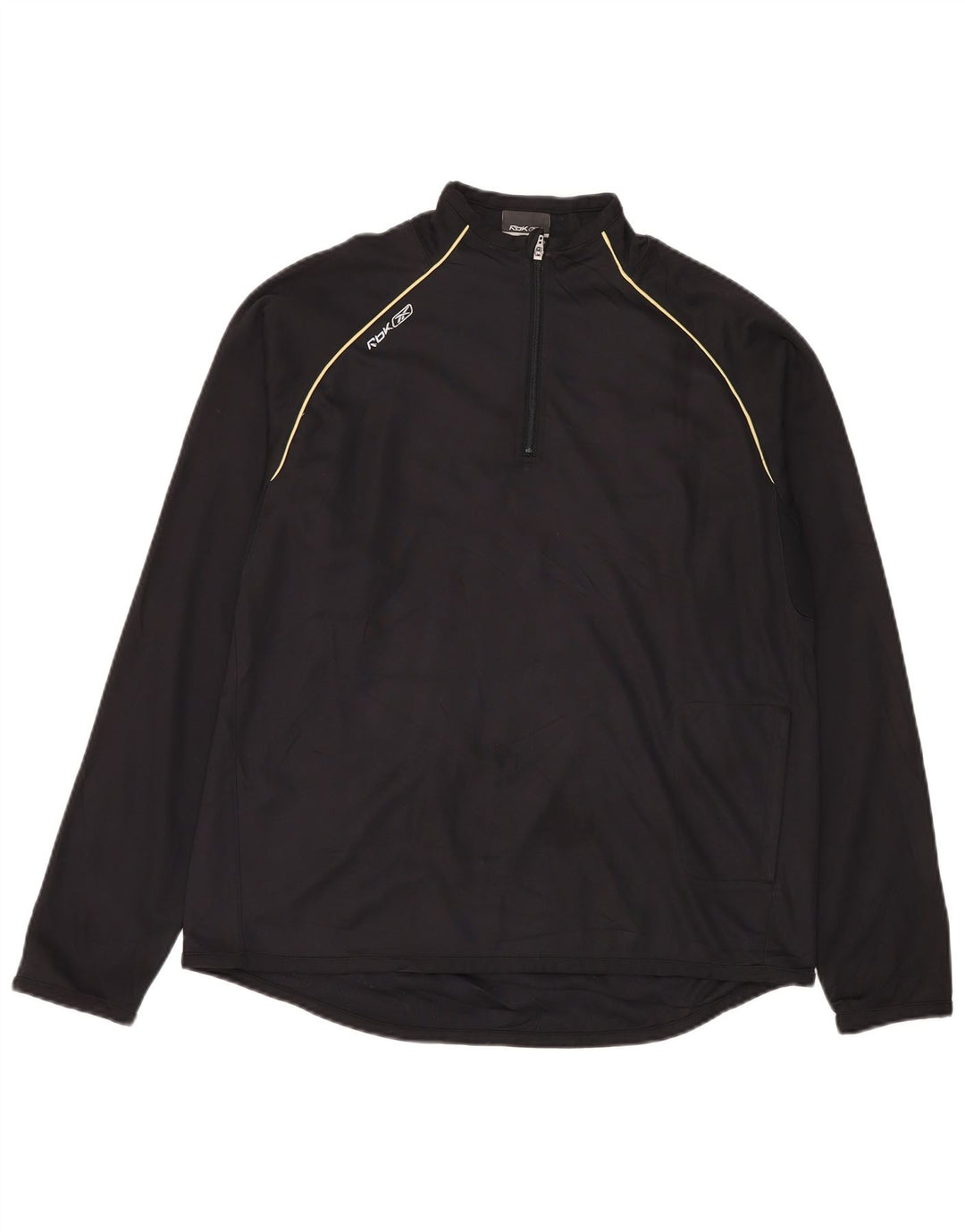 Reebok Haut de survêtement à col zippé pour homme Large Noir Polyester