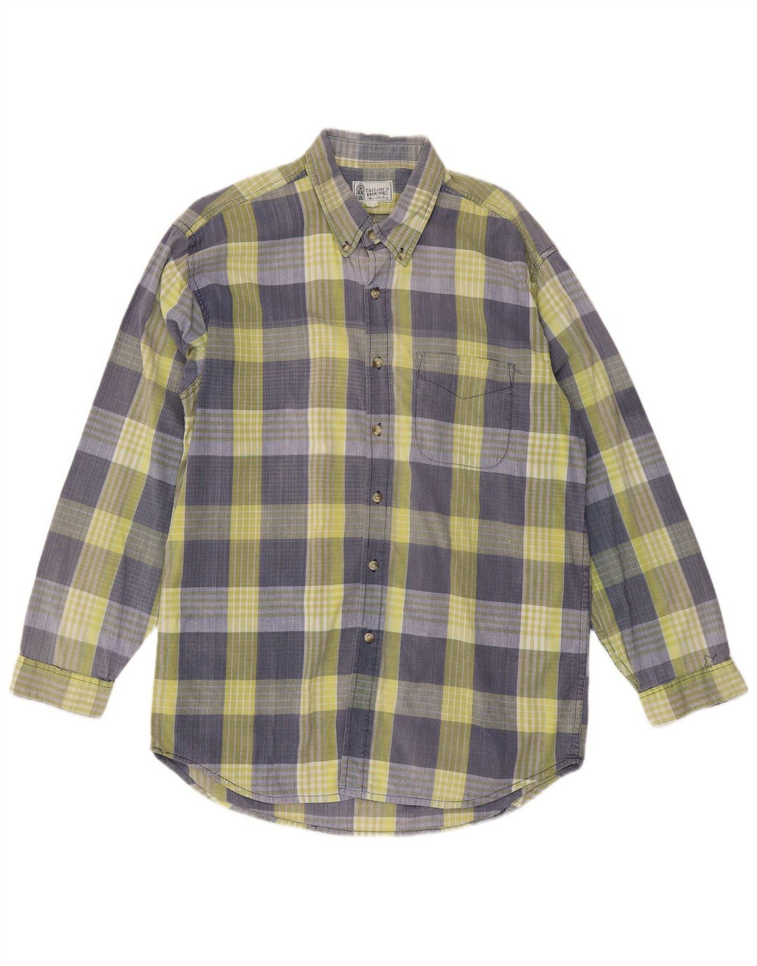 Chemise homme vintage grand chèque bleu
