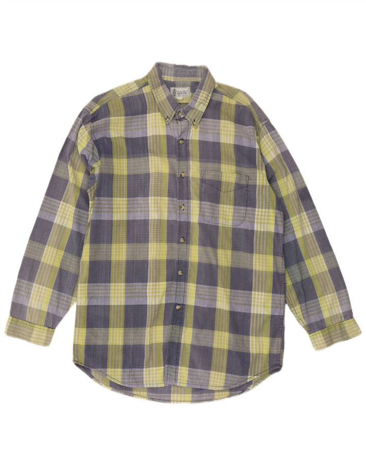 Chemise homme vintage grand chèque bleu