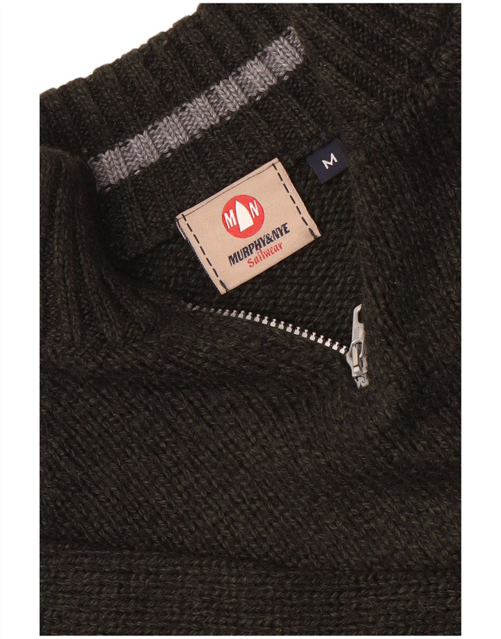 Murphy & Nye Pull col zippé homme rayé vert moyen