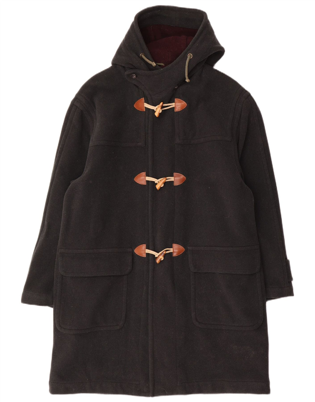 P&P People Duffle Coat à capuche pour homme UK 38 Laine vert moyen