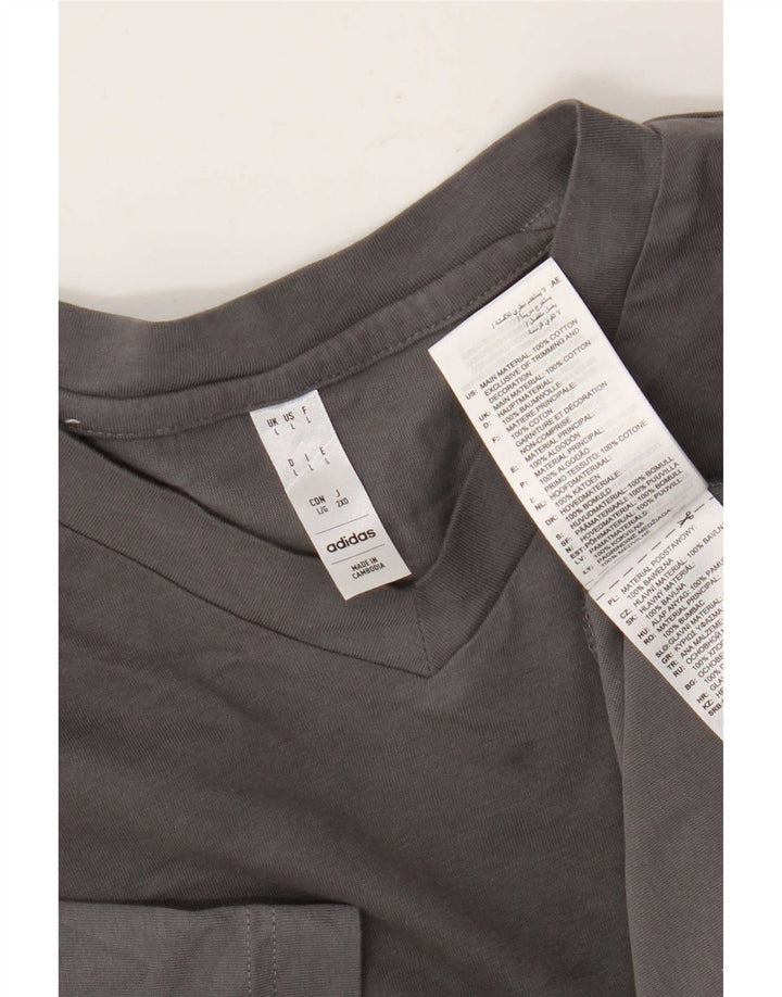 Adidas T-Shirt Homme Haut Large Gris Coton