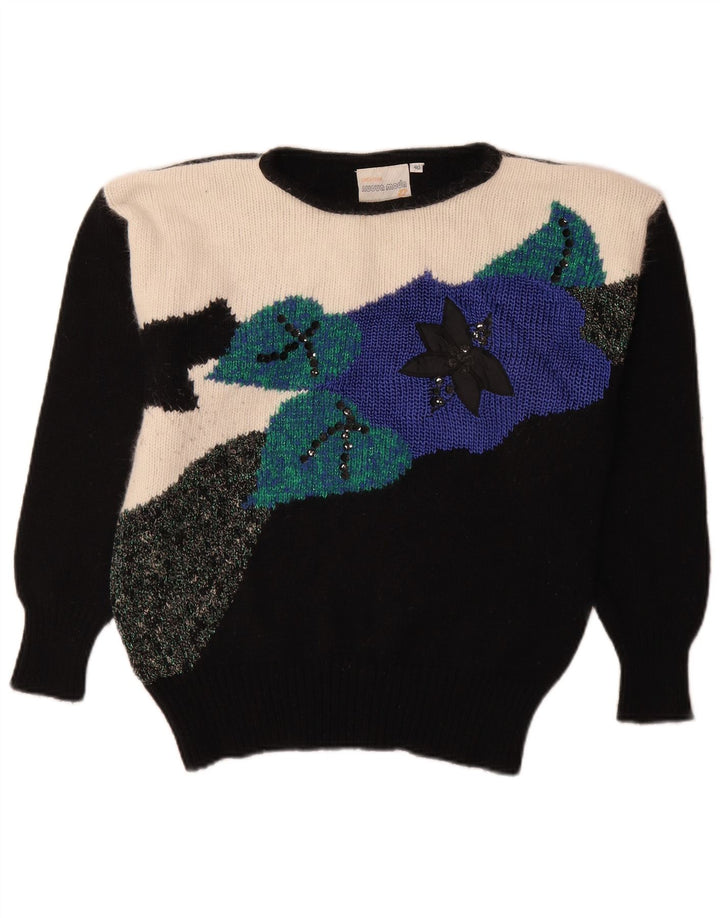 Nuova Moda Pull col bateau pour femme EU 40 Noir moyen colour block