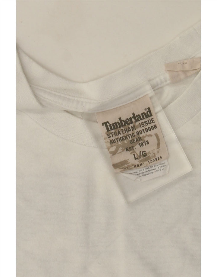 Timberland T-Shirt Graphique Homme Grand Blanc Coton