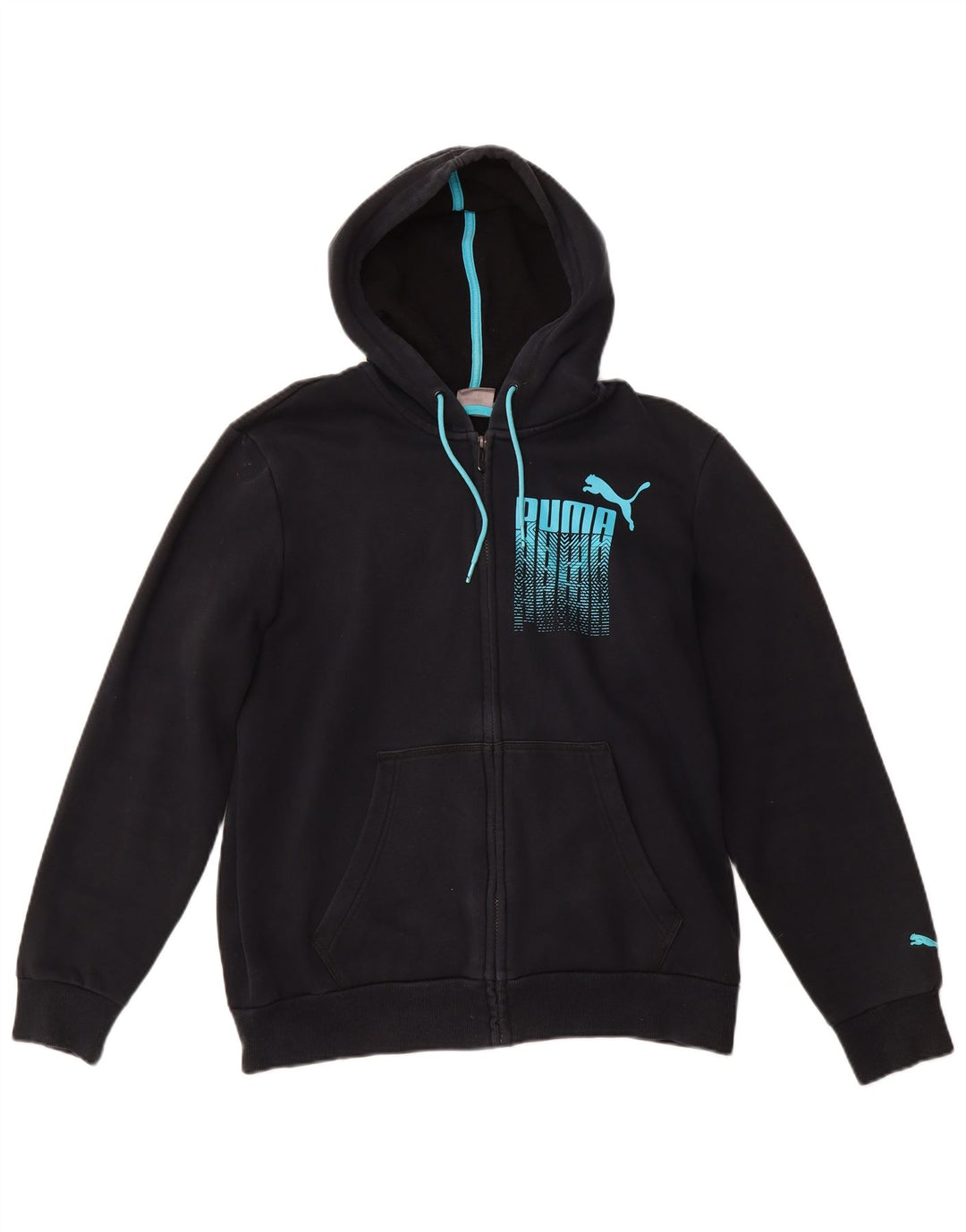 PUMA Sweat à Capuche Graphique Zippé Homme Bleu Marine Moyen Coton