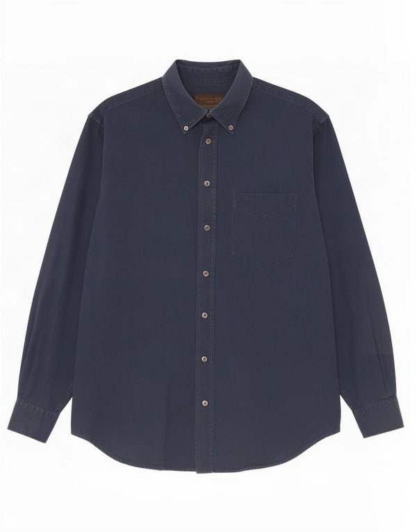 Chemise Homme Gas Large Bleu Marine Coton