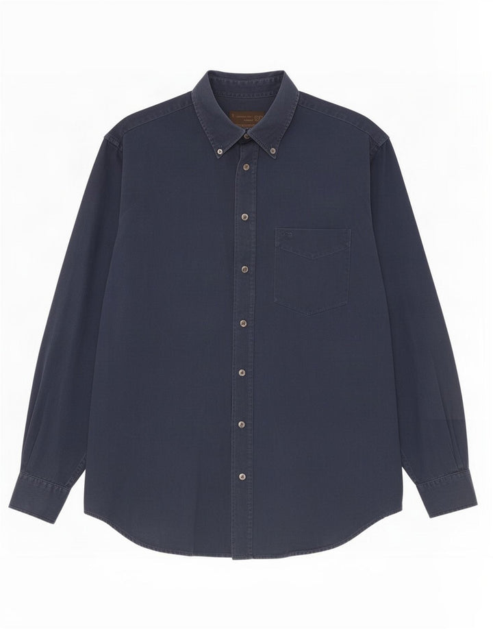 Chemise Homme Gas Large Bleu Marine Coton
