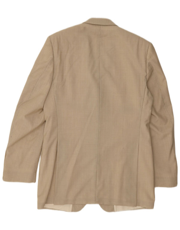 Joop Veste Blazer 2 Boutons Homme IT 48 Laine Vierge à Fines Rayures Beige Moyen