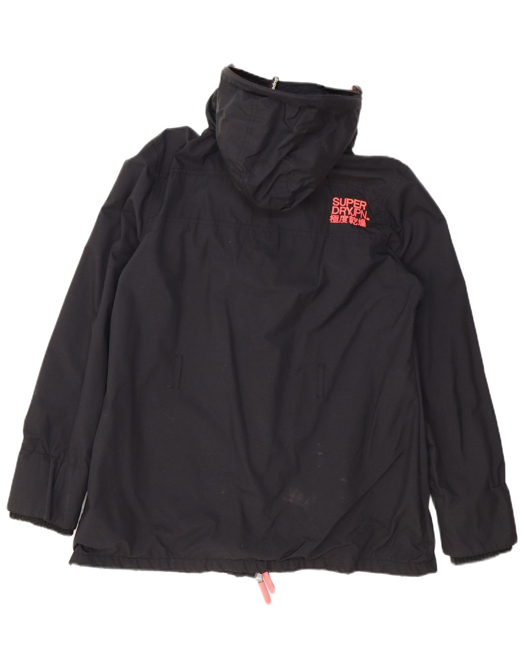 Superdry Veste de pluie à capuche The Windmac pour femme UK 18 XL Noir Polyester