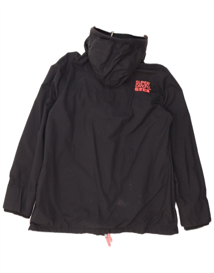 Superdry Veste de pluie à capuche The Windmac pour femme UK 18 XL Noir Polyester