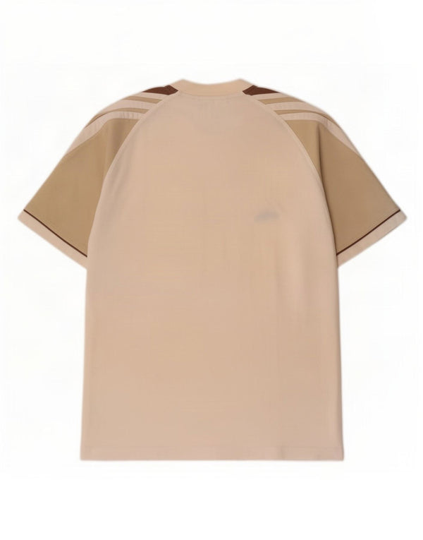 Adidas T-Shirt Homme Top UK 40/42 Coton Colorblock Beige Moyen