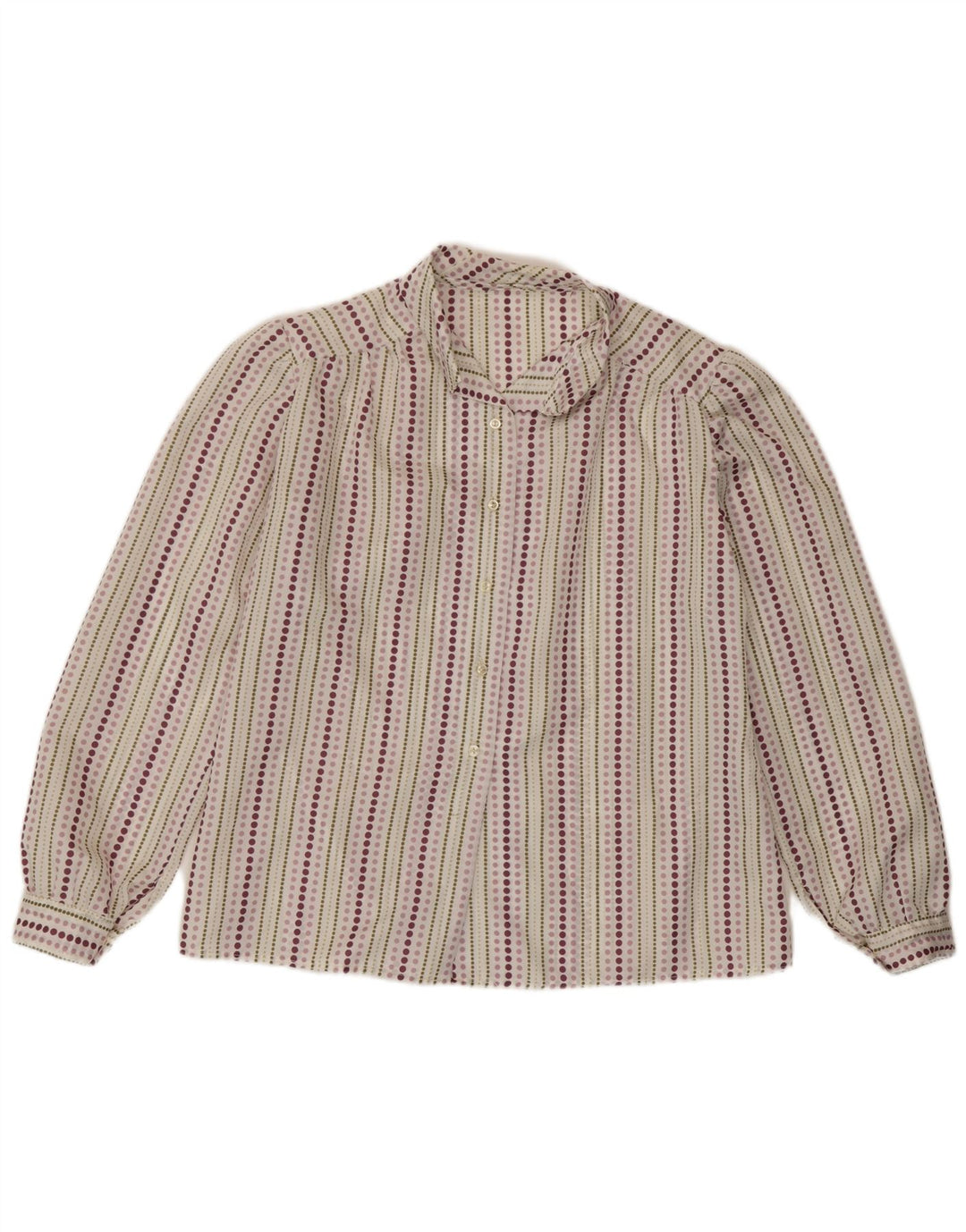 chemise femme vintage UK 14 Rayé multicolore moyen