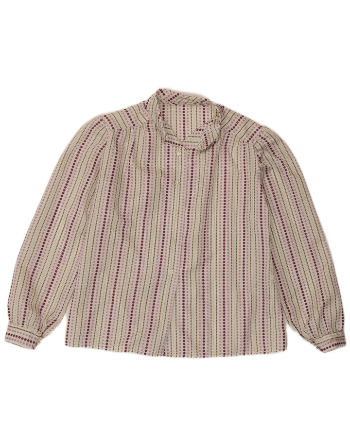 chemise femme vintage UK 14 Rayé multicolore moyen