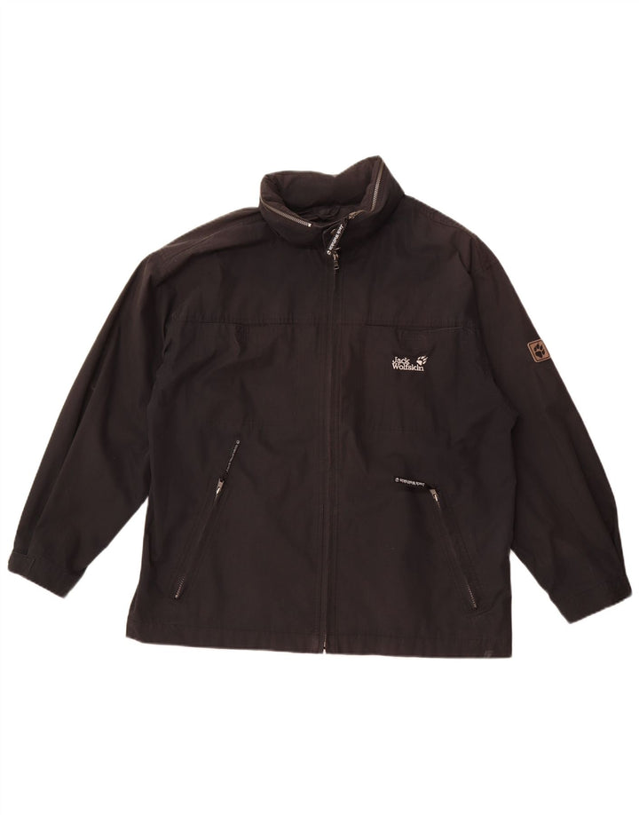 Jack Wolfskin Veste de pluie pour homme UK 40 Large Noir Polyester