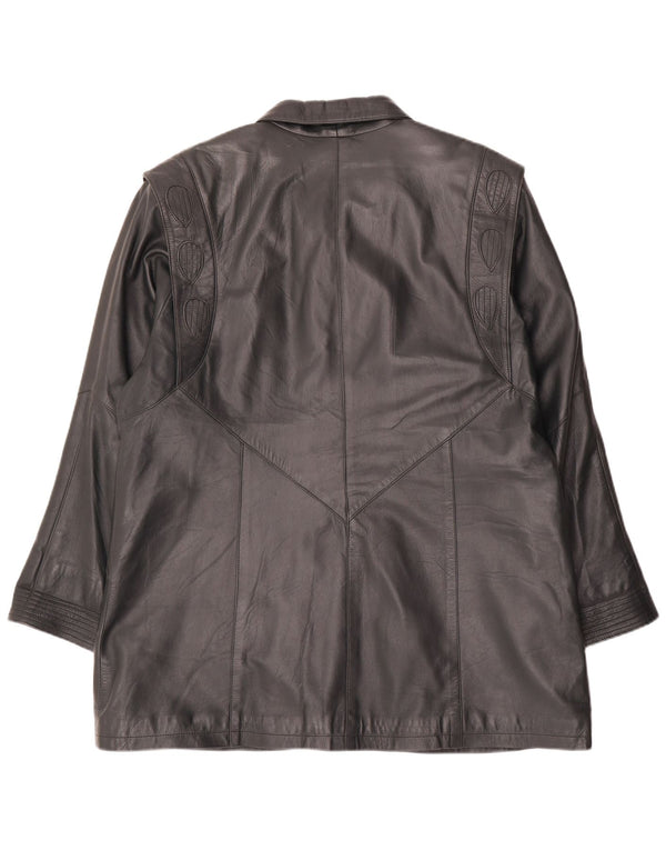 S&A Manteau en cuir pour femme EU 50 3XL Vert