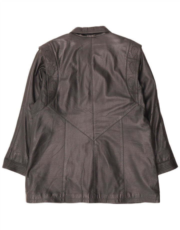 S&A Manteau en cuir pour femme EU 50 3XL Vert