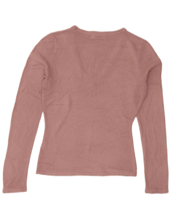 Topshop Femme Top Manches Longues UK 8 Small Rose Acrylique