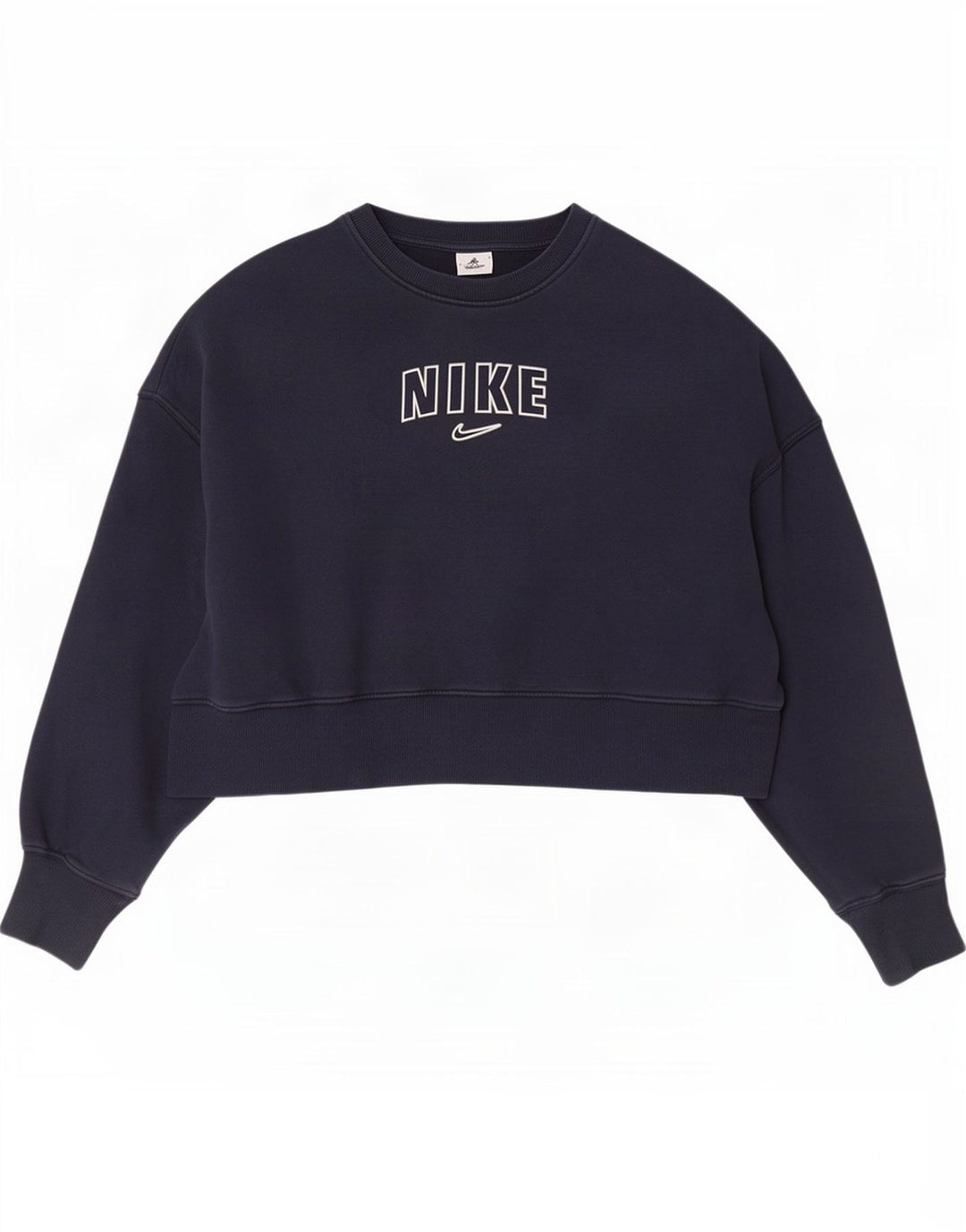 Nike Sweat-shirt court surdimensionné pour femme UK 10 Petit Bleu marine