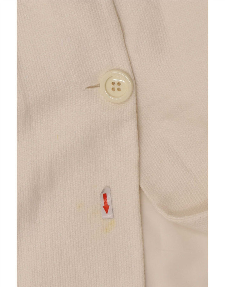 Massimo Dutti Veste blazer courte à 2 boutons pour femme EU 38 Blanc moyen