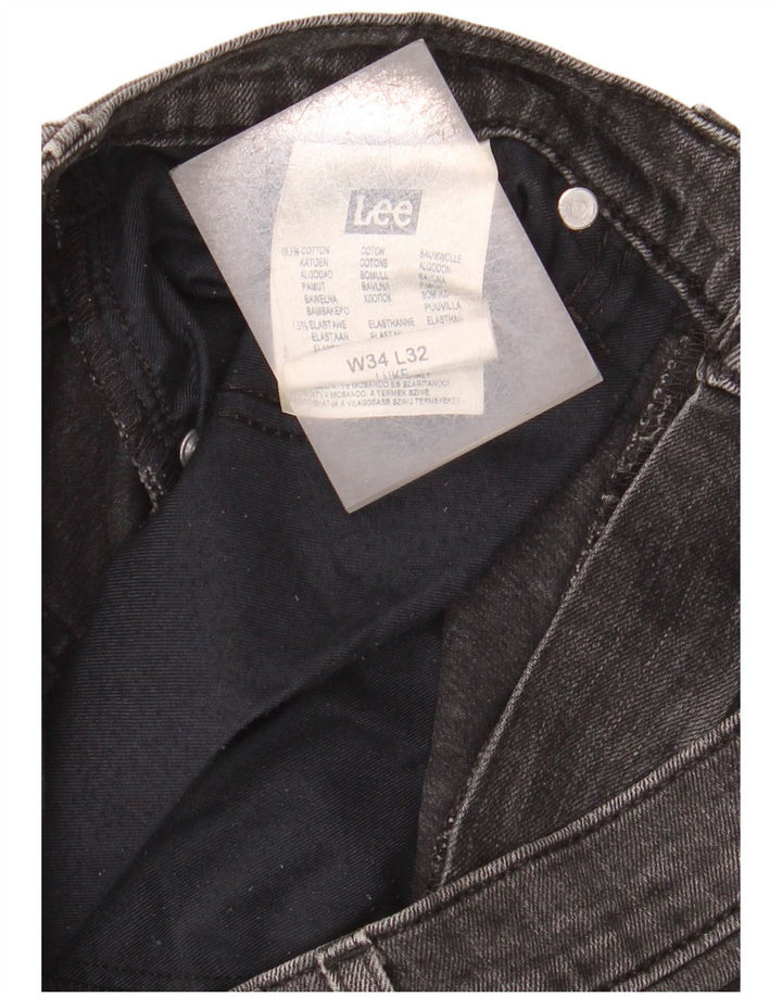 Lee Jean slim Luke en détresse pour hommes W34 L32 coton noir