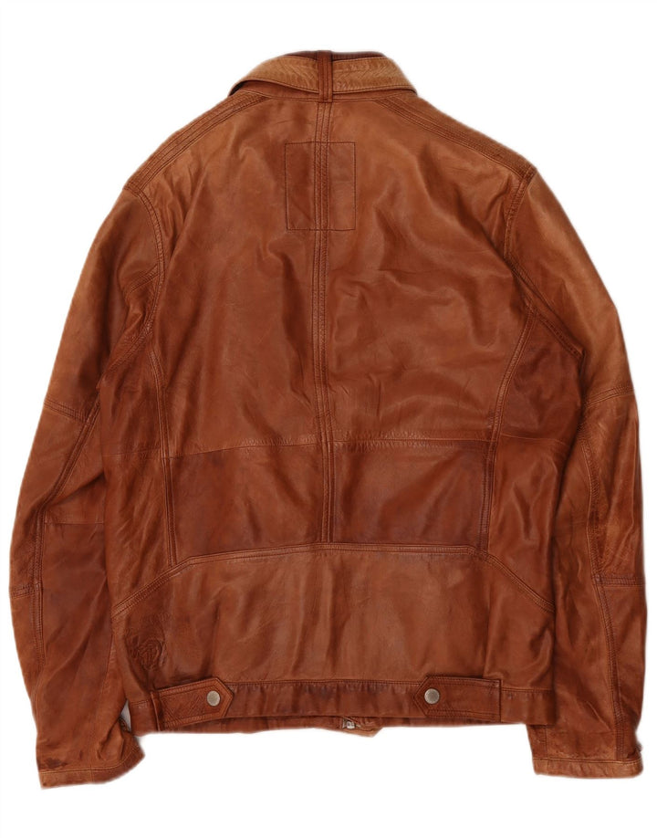Tom Tailor Veste en cuir pour homme UK 40 Large Marron