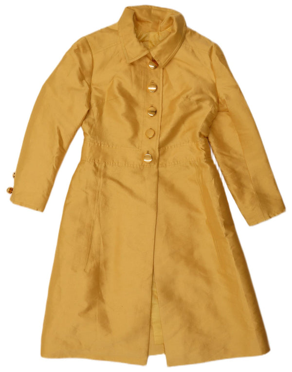 vintage Womens Overcoat UK 8 Petit Jaune