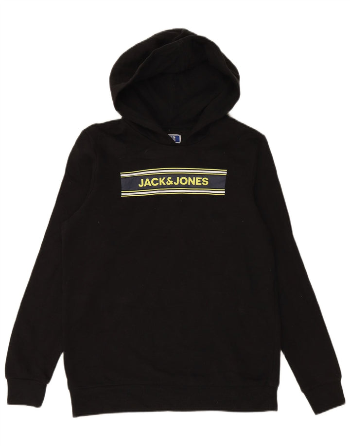 JACK & JONES Pull à Capuche Graphique Garçon 15-16 ans Noir Coton