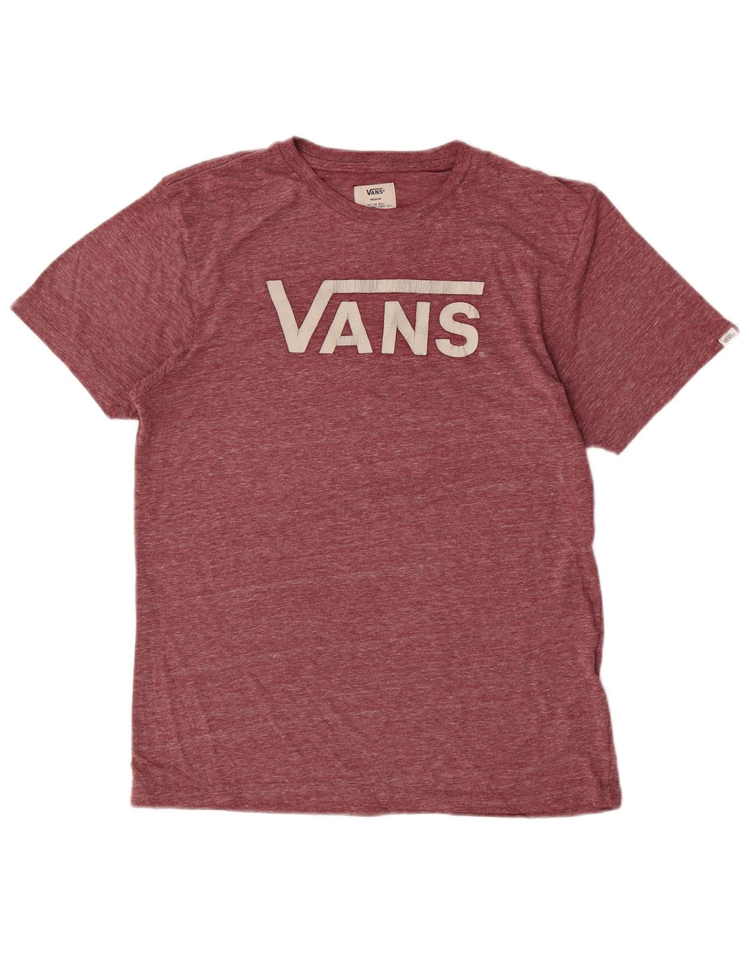 Vans T-shirt graphique pour homme en polyester moucheté bordeaux moyen