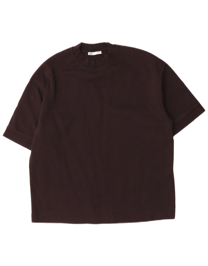 Zara T-Shirt Homme Haut Petit Coton Noir