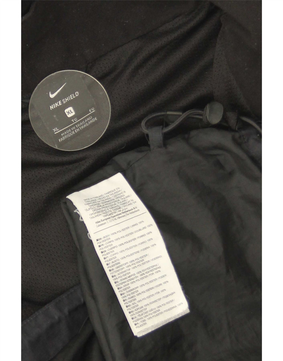 Nike Veste de pluie à capuche pour homme UK 42 XL Noir Polyester