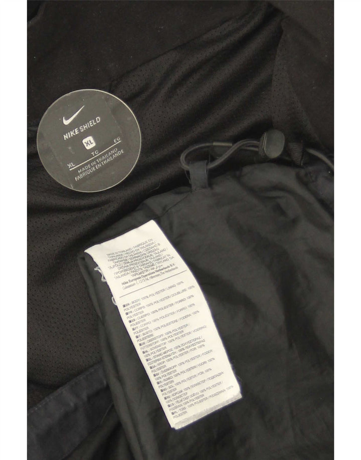 Nike Veste de pluie à capuche pour homme UK 42 XL Noir Polyester