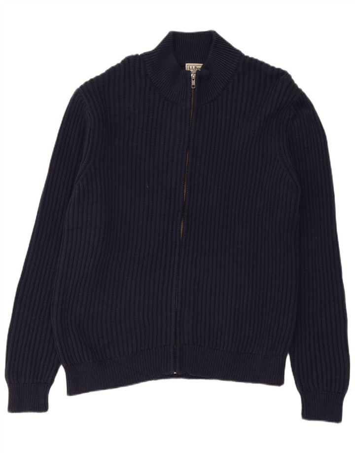 L.L.Bean Cardigan Homme Pull Large Bleu Marine Coton