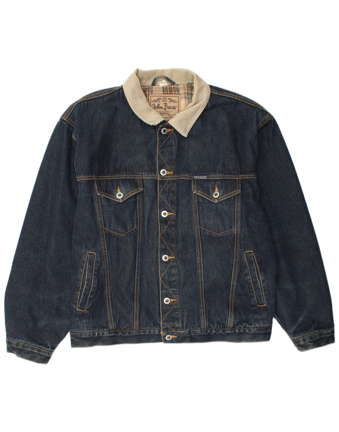 JOHN BANER Mens Denim Jacket UK 40 Large Blue Cotton