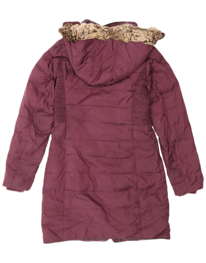 Joules Manteau rembourré à capuche pour femme UK 8 Small Bordeaux Polyester