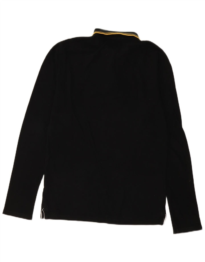 Superdry Polo à Manches Longues Homme Noir Moyen Rayé Coton
