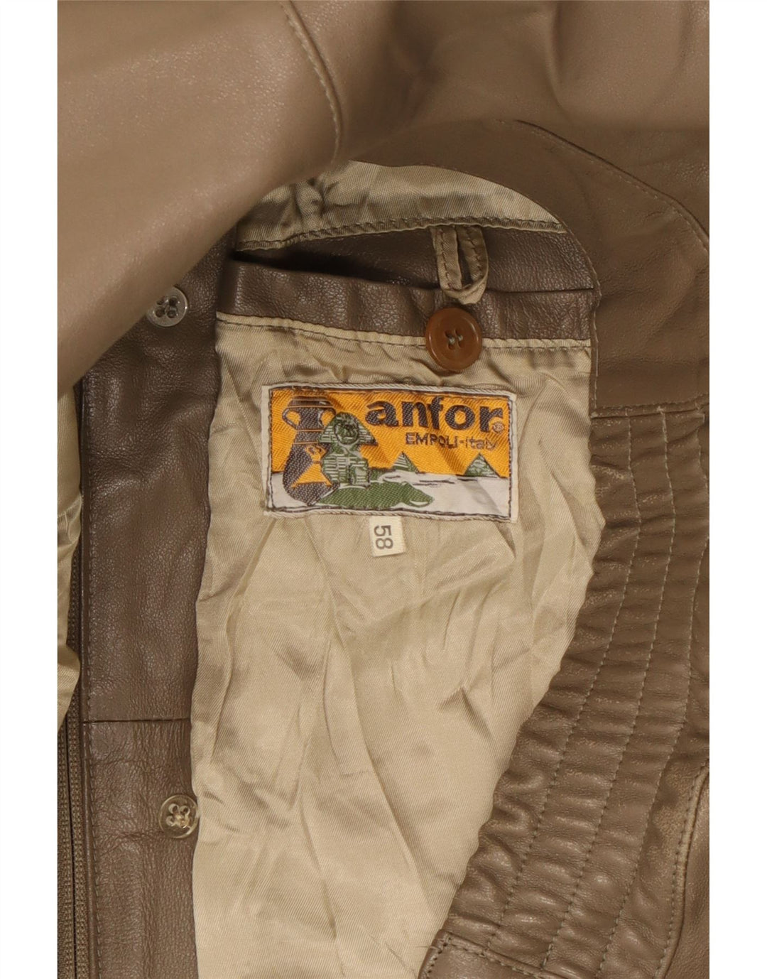 Anfor Veste en cuir pour homme IT 58 2XL Marron