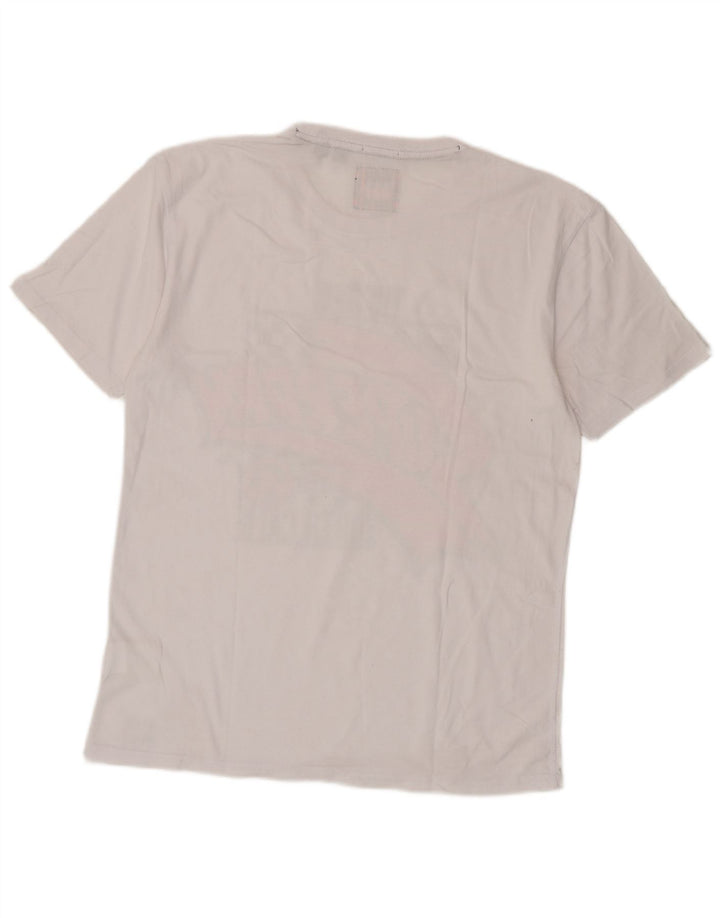 Superdry T-Shirt Graphique Homme Blanc Moyen Coton
