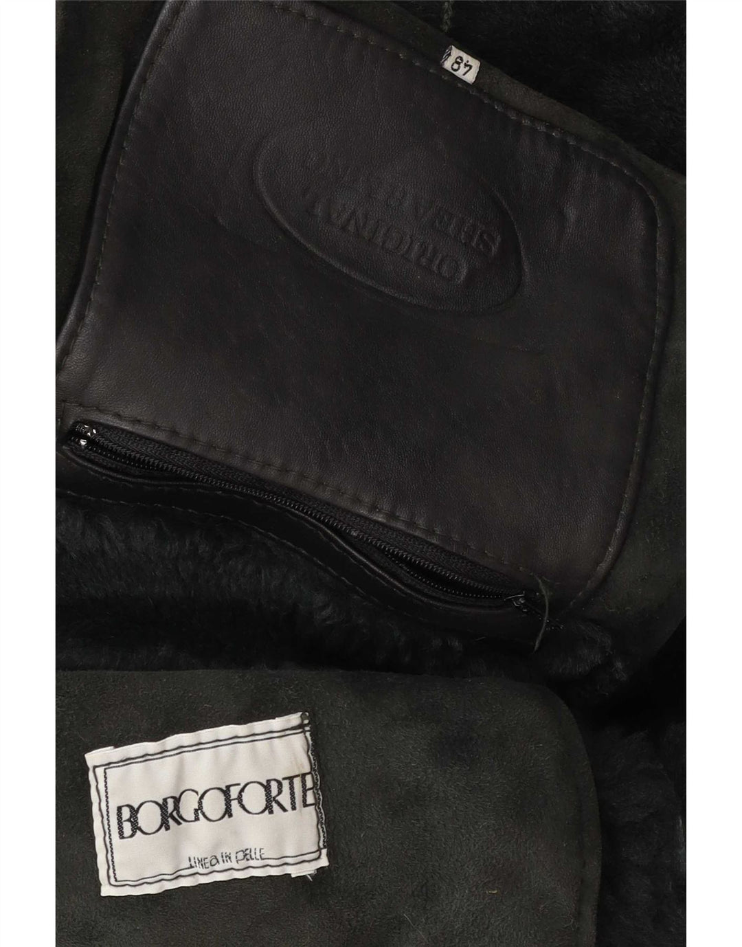 veste en peau de mouton vintage pour homme IT 48 Vert moyen