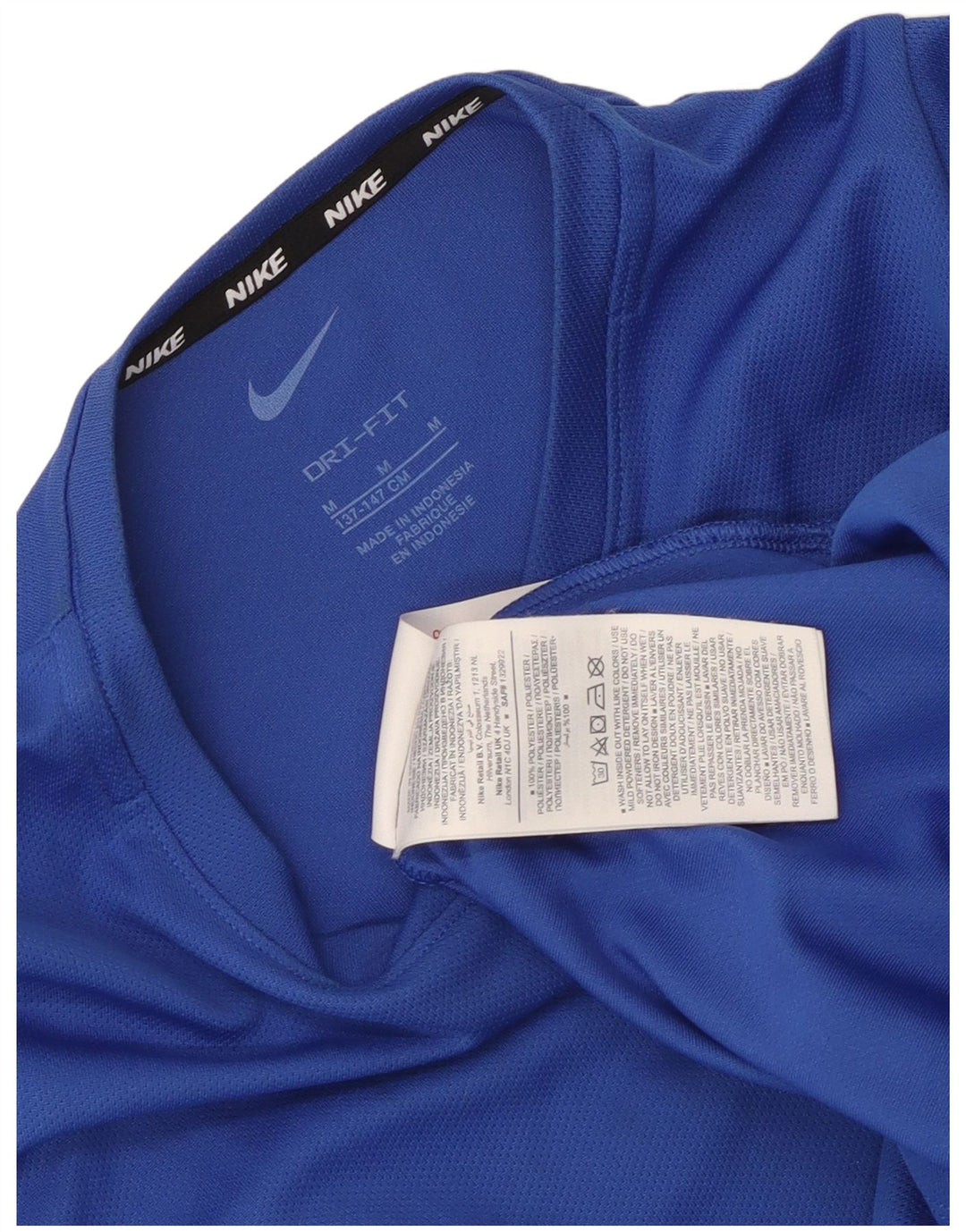 Nike Garçon Dri Fit T-Shirt Top 10-11 ans Bleu Moyen Polyester